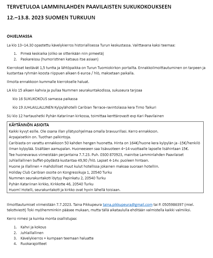 kuva sukukokouskutsusta